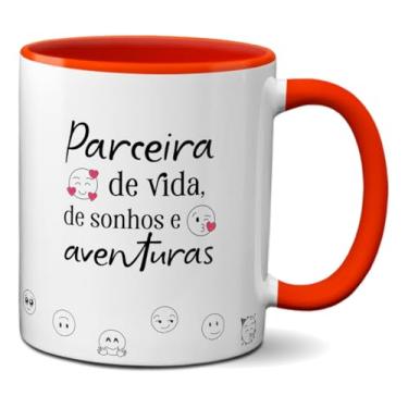 Imagem de Caneca Para Amiga Parceira De Vida Sonhos E Aventuras (Vermelha)