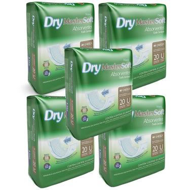Imagem de Absorvente Geriátrico Dry MasterSoft 20 Unidades | Kit com 5 unidades