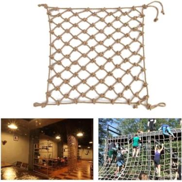 Imagem de Corda De Juta Resistente A Rasgos Corda De Sisal Malha De Fio Rede De Parede Crianças Animais De Estimação Recipiente Rede De Proteção Rede De Segurança Para Escadas, 1 * 4m(3 * 13ft)