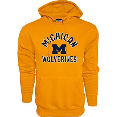 Imagem de Moletom masculino NCAA Michigan Wolverines da marca azul com capuz e cor secundária, Michigan Wolverines dourado, grande (MHS_GILFORD_ALT)