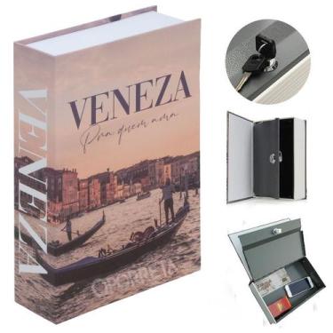 Imagem de Cofre camuflado com chave porta jóias formato livro discreto segurança