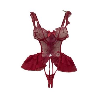 Imagem de Conjunto De Top Cropped Sem Mangas Com Babados Rosa E Saia Mini Em 2 P