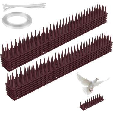 Imagem de 12 peças de espigões para cerca de pássaros, dispositivo repelente de pássaros, cerca repelente de pássaros, espigões de pássaros cortáveis, espigões repelentes de pássaros fáceis de instalar, pontas