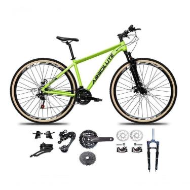 Imagem de Bicicleta Aro 29 Absolute Nero 5 Kit 2x9 Gta Sunrun Freio Disco K7 Garfo C-trava Pneu C-faixa Verde Tam.17