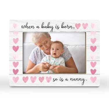 Imagem de CGBHW Porta-retrato para babá, presente de avó pela primeira vez, presente de anúncio de bebê para nova avó, netos recém-nascidos, netos, porta-fotos, 10 x 15 cm, horizontal para exibição de mesa