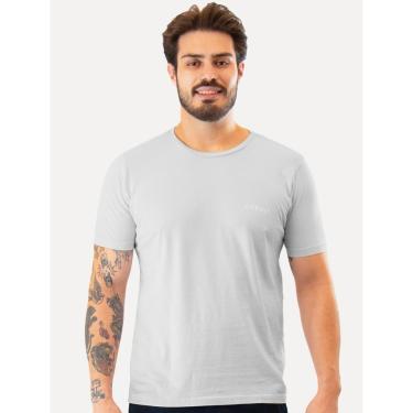 Imagem de Camiseta Guess Masculina Small Silk Logo Cinza Claro-Masculino
