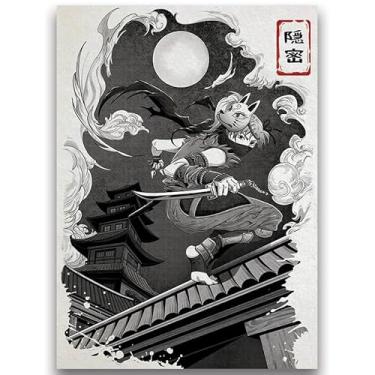 Imagem de Fantasy North - Missão de Kunoichi - Série Yokai com tinta japonesa - Ninja - 100 capas de cartas TCG foscas texturizadas - Serve para Pokémon Magic MTG Commander e outros jogos de cartas - Mangas de