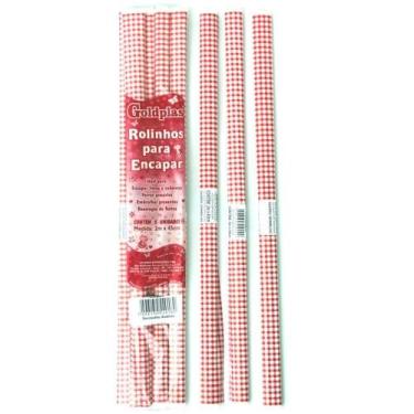 Imagem de Plastico para Encapar 2M 45CM Xadrez Vermelho - Goldplas