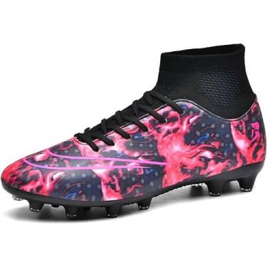 Imagem de Tênis de futebol masculinos de futebol com pontas longas, couro e borr