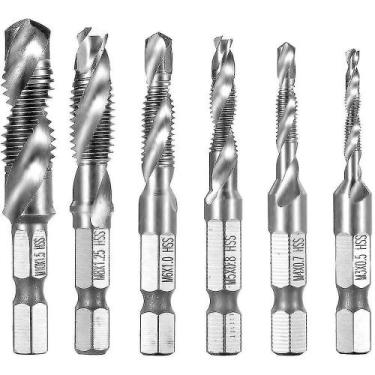 Imagem de Brocas de chave de fenda 6pcs hss escareador broca para madeira, plást