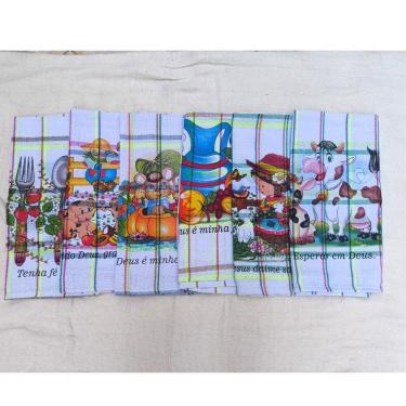 Imagem de Kit 12 Panos De Prato Gigante 100% Algodão Cobre Tudo Grande Estampado Liso Colorido E Xadrez Modelo Xadrez Estampado