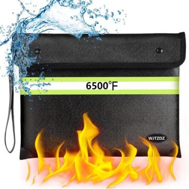 Imagem de Bolsa de documentos à prova de fogo WJTZDZ 6500F com zíper impermeável