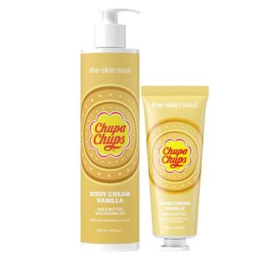 Imagem de Kit The Skin Soul Body Cream Vanilla 240ml Hand Cream 40g Chupa Chups