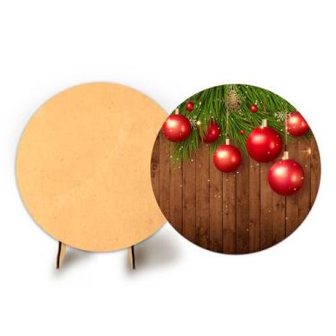 Imagem de Painel Redondo C Elastico 50cm Natal e Suporte MDF - Fadrix, NAT007