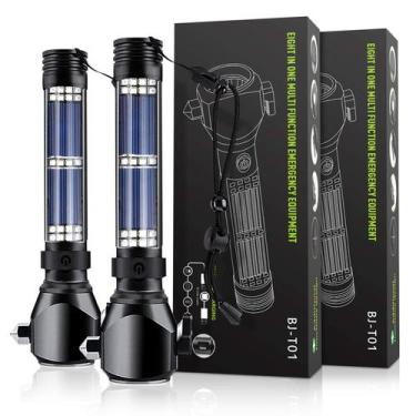 Imagem de Lanterna Delxo Patriot Alimentada por Energia Solar 2400mAh com carreg