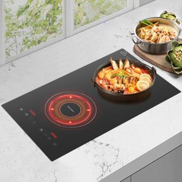 Imagem de Cooktop Indução, Fogão Indução, Fogao Inducao 220V, Cooktop de Indução 2 Bocas Touch Screen 2 em 220V, Operação de Tela Táctil, 8 Ajustamento, 3500W, 50Hz
