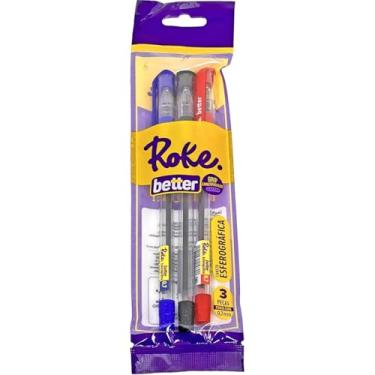 Imagem de Caneta Esferográfica, Paper Mate, Roke Better, Azul, Preta e Vermelha, 0,7 mm, Cartela com 3