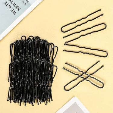 Imagem de (100 peças preta) 4 cm, grampos de cabelo à prova de deslizamento para mulheres, grampos de cabelo fixadores updo para todos os estilos, acessórios invisíveis em forma de U para mulheres, sem dor