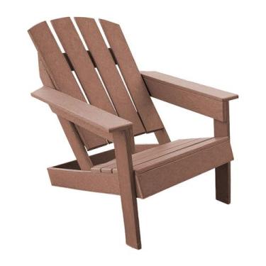 Imagem de Cadeira Adirondack Marrom Madeira Plástica Maciça Lanci 90cm, Amarela