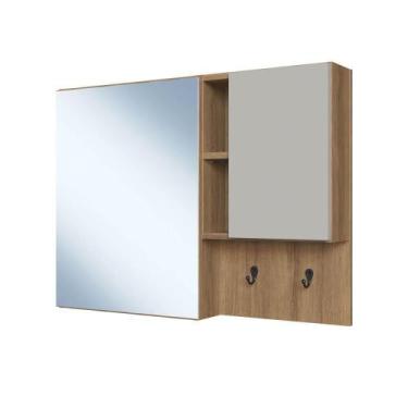 Imagem de Armario Para Banheiro Com Espelho 02 Portas 80cm Mel Arenas Proddy Mel
