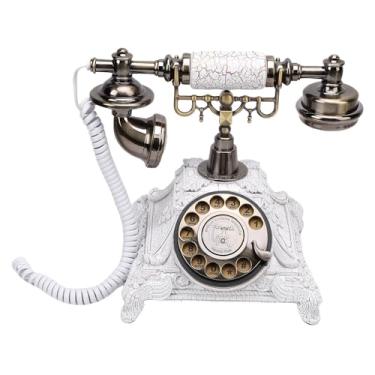 Imagem de Yinhing Livro de Convidados do Casamento Telefone Retro áudio Telefone Vintage Gravador de Mensagens de Voz para Festas Com Cartão de Memória 32gb Carregamento Usb (WHITE)