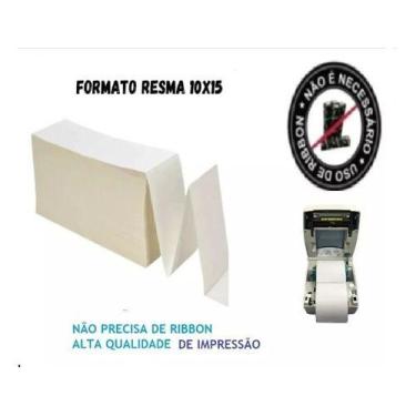Imagem de 4000 Etiqueta 10x15 (100x150) Térmica C/ Serrilha Resma Cor - Higipack
