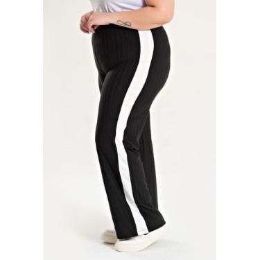 Imagem de Calça Plus Size Comfort Em Ribana Milano Com Elastano - Serena, Preto,
