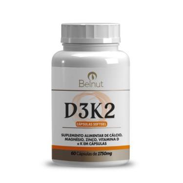Imagem de Cálcio magnésio zinco e vit.d3 e k2 belnut 60 caps softgel 1750mg