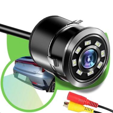 Imagem de Câmera de Ré Automotiva HD 720p 8 LEDs Infravermelho Visão Noturna 170° Grande Angular à Prova d’Água Universal 12V para Carros