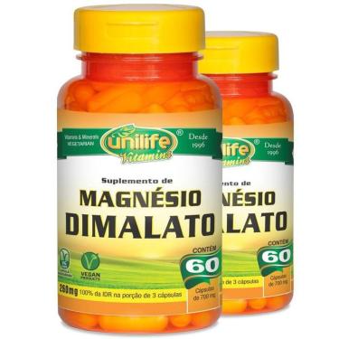 Imagem de Kit 2 Magnésio Dimalato 60 Cápsulas Unilife