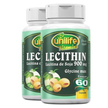 Imagem de Kit 2 Lecitina De Soja 900mg Unilife 60 Cápsulas
