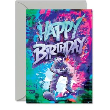 Imagem de Giftzie Cartão de aniversário da família - Epic Gamer - Cartão de feliz aniversário para a família de amigos colegas, cartões épicos de aniversário de 12 x 17 cm