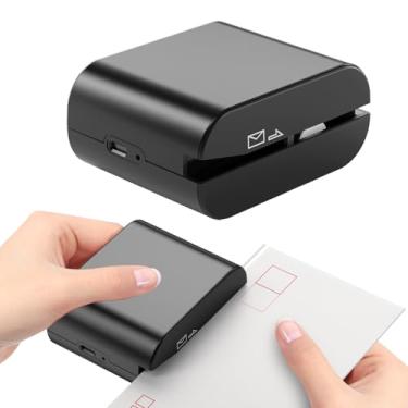 Imagem de Abridor de cartas elétrico recarregável – cortador automático de envelopes, abridor de correio elétrico para manuseio universal de correspondência (preto)