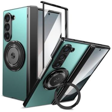 Imagem de XKchatpt Capa magnética dobrável para Samsung Galaxy Z Fold 6, suporte magnético giratório de 360° com proteção de dobradiça e protetor de tela frontal para Samsung Galaxy Z Fold 6 (verde)
