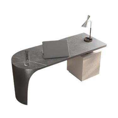 Imagem de Mesa de trabalho Mesa minimalista moderna de laje pedra para PC, mesa estudo em casa, escritório alto padrão(Gray,160 * 70 * 74cm)