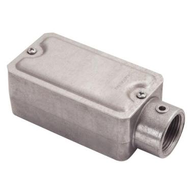 Imagem de Condulete fixo 1/2" tipo "E" - com tampa / rosca BSP / sem pintura - T