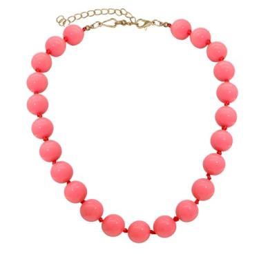 Imagem de JNF Colar de gargantilha turquesa grossa feminina com contas grandes e turquesa, X-Large, Acrílico, Sem Pedra Preciosa