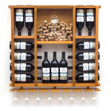 Imagem de Adega Colonial 15 Garrafas Delenha Decor Com Porta Rolhas