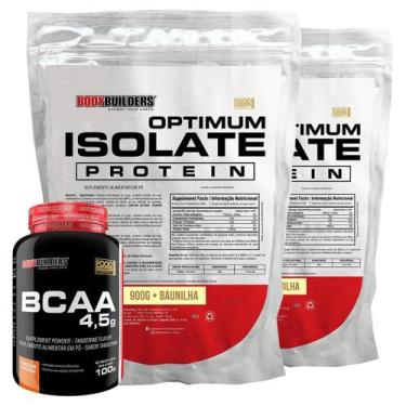 Imagem de Kit 2 Optimum Isolate Whey Protein 900G+ Bcaa 100G - Bodybuilders