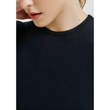 Imagem de Blusa Básica Feminina Manga Longa Em Algodão - Hering, EXG, Preto