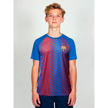 Imagem de Camiseta Juvenil Dry Fit Barcelona Azul/Vermelho 16