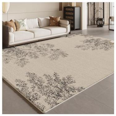 Imagem de SPXMQSS Tapetes laváveis para sala de estar, resistentes a manchas e fáceis de limpar, tapetes macios que não caem para quarto, sala de jantar, escritório, decoração de casa, bege D 200 x 250 cm