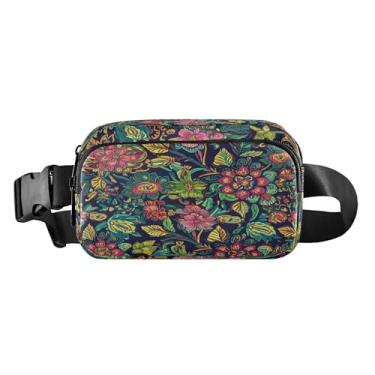 Imagem de CEBUGI Pochetes de caminhada para homens e mulheres, pochetes elegantes florais vibrantes resistentes à água com cinto ajustável para treino, viagem, corrida