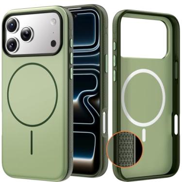 Imagem de YXUㅤ YXU Capa magnética para iPhone 17 Pro, silicone premium [antiderrapante] [botões metálicos] [ímãs fortes] capa protetora de 3,0 mm de espessura à prova de choque para iPhone 17Pro 6,3 polegadas