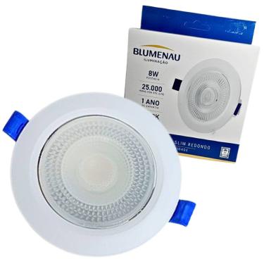Imagem de Spot Led Slim Redondo Embutir 8w 6500K Branco Frio -Blumenau