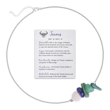 Imagem de 72ore Pulseira de constelação feminina com pedras naturais do zodíaco, capricórnio, aquário, peixes, áries, touro, gêmeos, pulseira de cristal para horóscopo, presentes de astrologia para ela, Zinco,