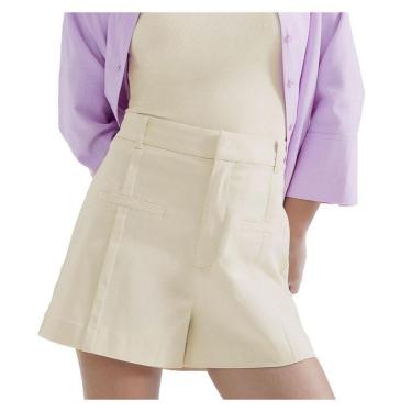 Imagem de Shorts Feminino Hering Alfaiataria Bege Claro - K5WU-Feminino