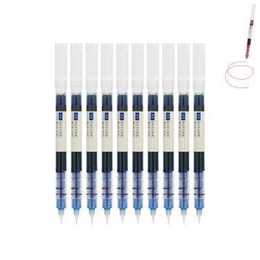 Imagem de GZBABY Canetas esferográficas rollerball, 10 peças, caneta esferográfica de ponta fina, 0,5 mm, cartucho de tinta grande (azul)