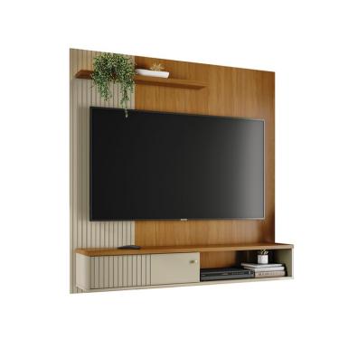 Imagem de Painel com Rack Suspenso para TV até 65 Polegadas Aurora 1 Porta Cumaru e Opala