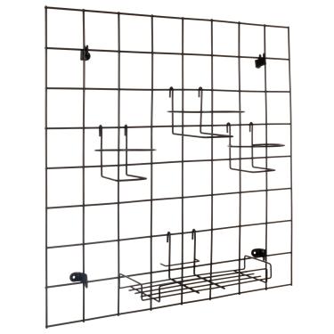 Imagem de Kit Jardim Vertical com Tela Decorativa 68cm Grande Aramado com Prateleira e Porta Vaso para Parede